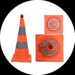 مخروطی تاشو چراغ دار